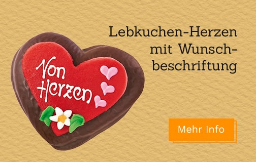 Pirker Lebkuchen-Herz mit Wunschbeschriftung – „Von Herzen“ Motiv.
