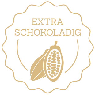 Produktlabel "extra schokoladig"