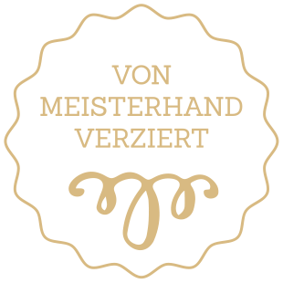 Produktlabel "von Meisterhand verziert"